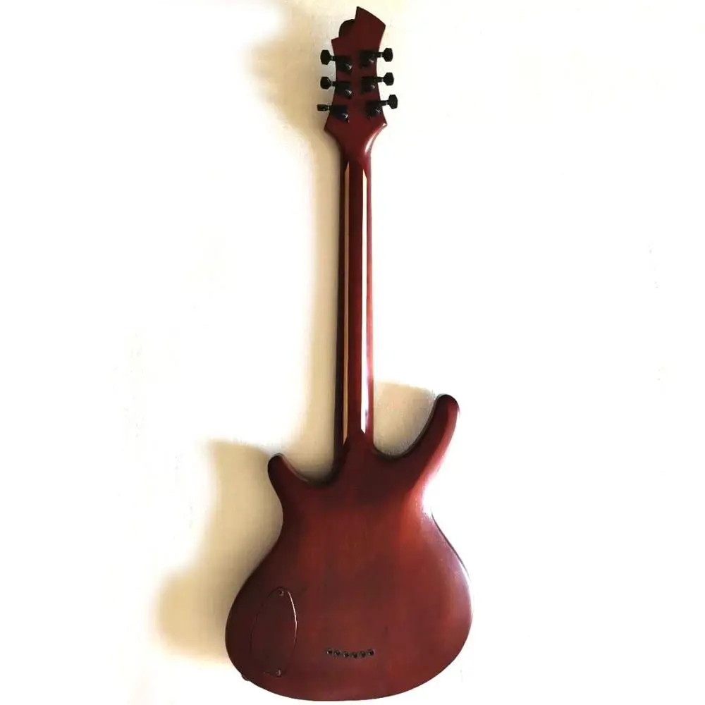 Hand Made Carved Electric guitar with Fairy Design Natural Wood Body Black Hardware