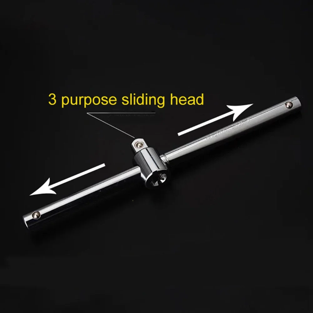 Repair Tool Sliding Rod 1/4 3/8 1/2 1pc Chrome Vanadium Steel Extension Sliding T Bar Socket Adapter Sliding Rod