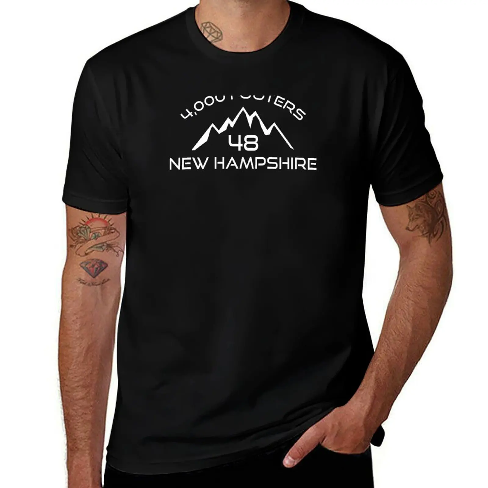 

New Hampshire 4000 Footers Mountain T-Shirt boys whites shirts graphic anime cotton t shirt men