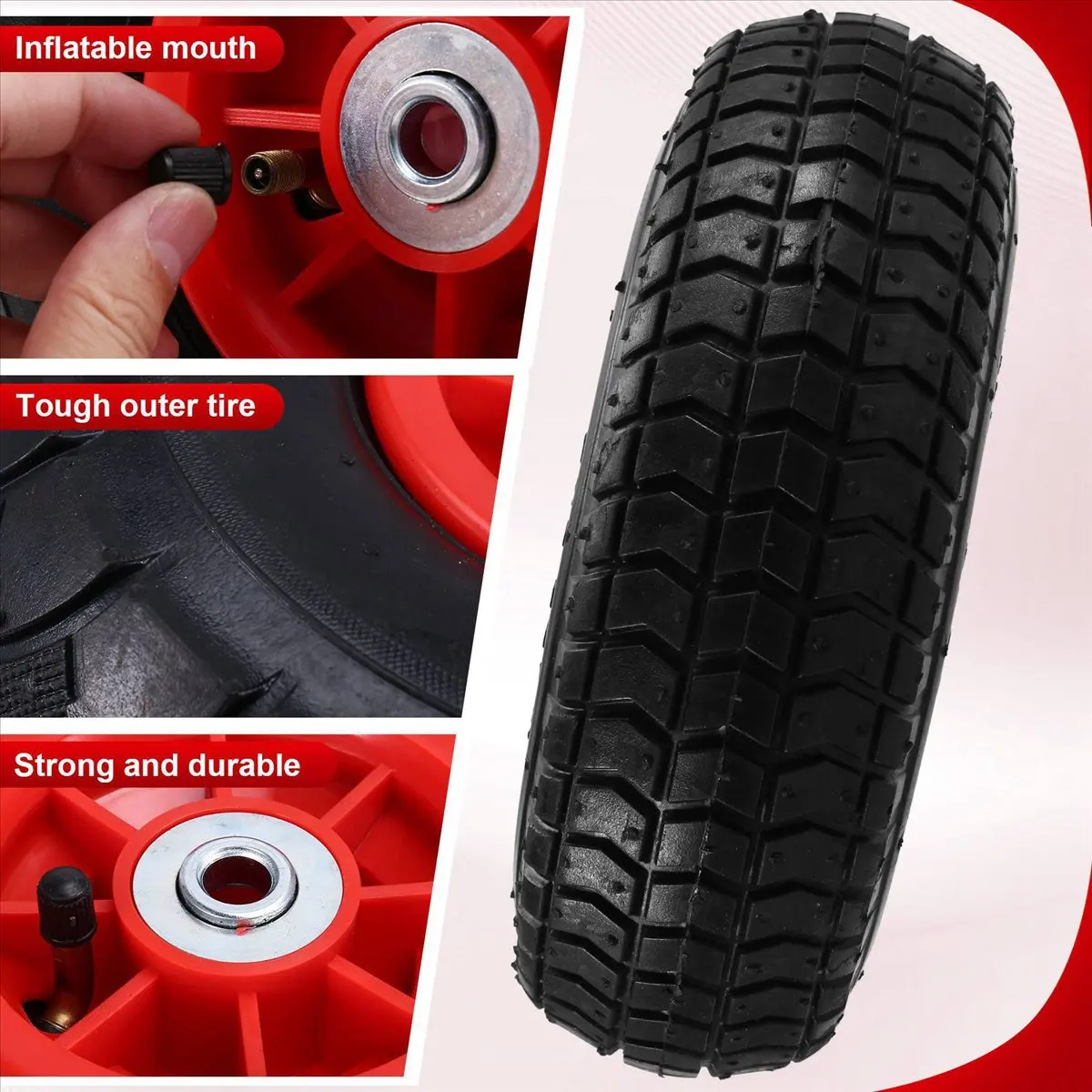

4X Children'S Electric Car Inflatable Tires, Kid'S Electric Tricycle Rubber Wheels Children'S Car Ti