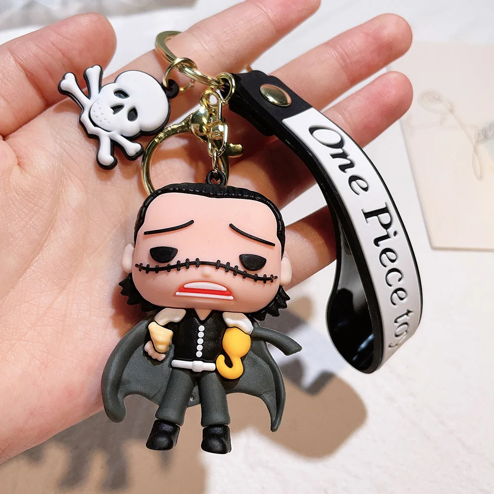 Anime One Piece Keychain Luffy Zoro Sanji Key Chain Llaveros Porte Clé Keyring Doll Bag Charm Pendent Car Keychains Women Men