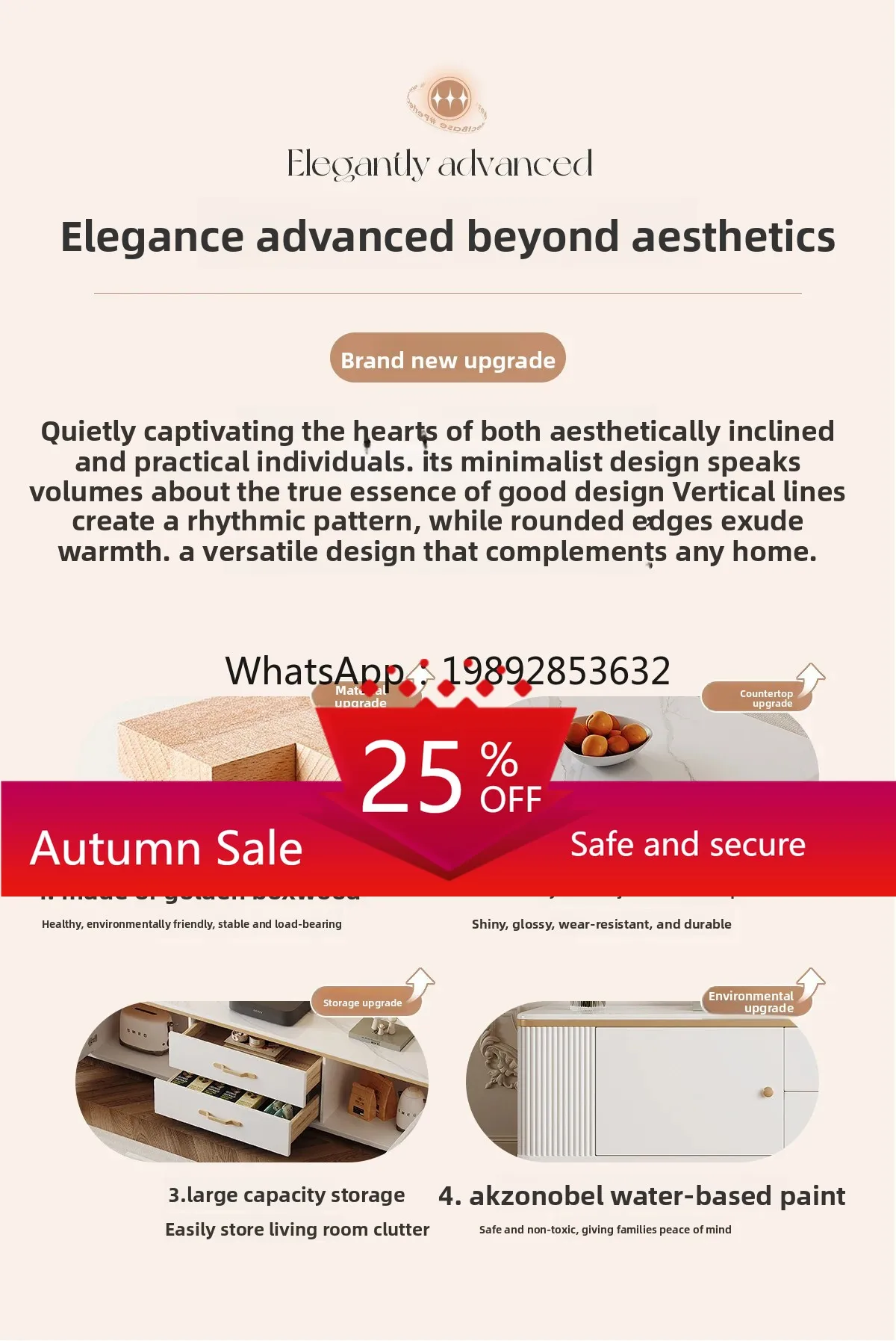 

pure solid wood floor-to-ceiling TV cabinet coffee table French cream style modern light luxury simple home living room