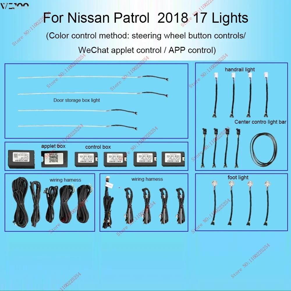 Car Interior Ambient Light For NISSAN patrol Y61 Y62 2014 2015 2016 2019 inter decorate light touch style Car Inside Cool Light