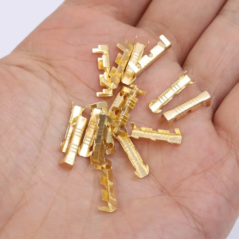 500-50pcs U-terminal Connectors Tabs Cold Inserts Crimp Connector Double U-shaped Brass Parallel Cold Inserts Tabs 0.3-1.5mm²