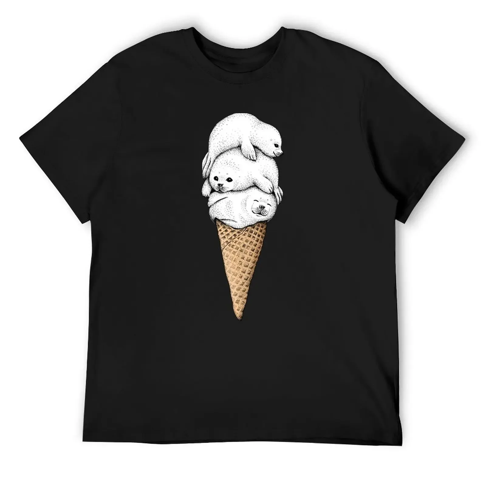 

Seal Ice Cream Cone T-Shirt luxury t-shirt boys animal print customizeds for a boy shirts men graphic