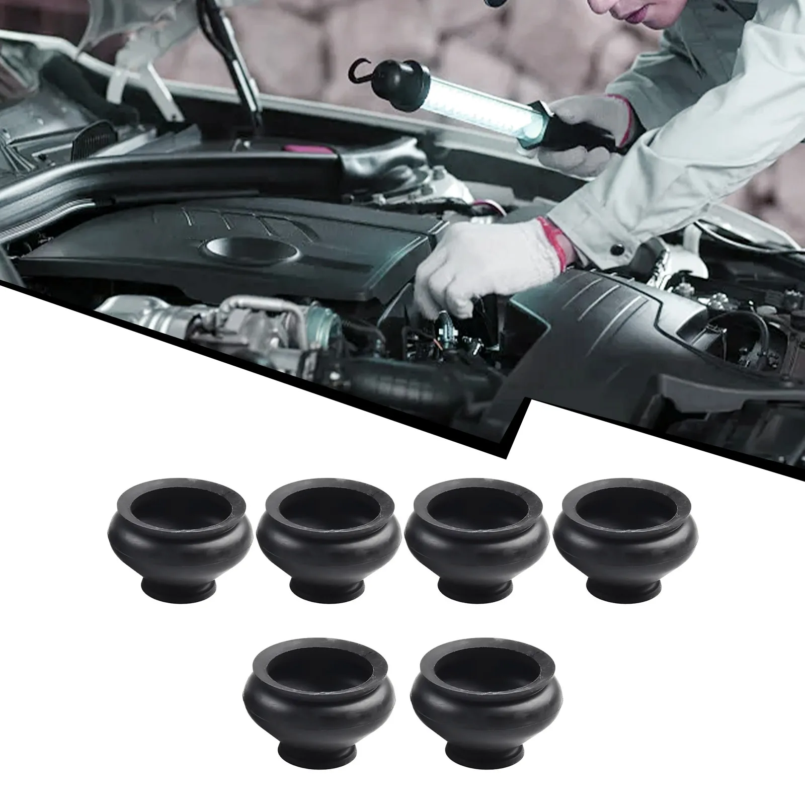 Rubber Ball Joint Dust Boot Cover 6x Kit for Track Rod End Protection Minimizes Wear Easy to Install Rubber Ball
