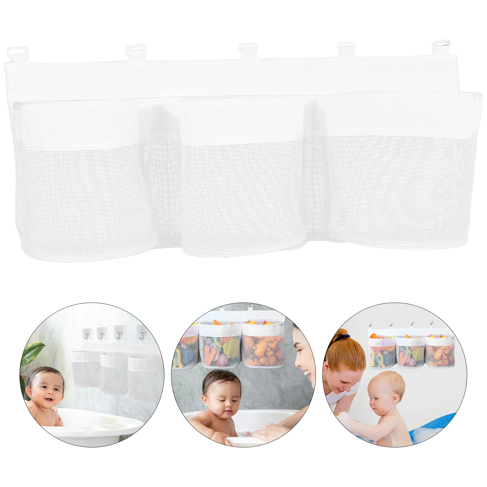 Mesh Bag Bathtub Storage Plaything Holder Teens Organizers Bathroom Toy Shelf Bathing White Shower Child