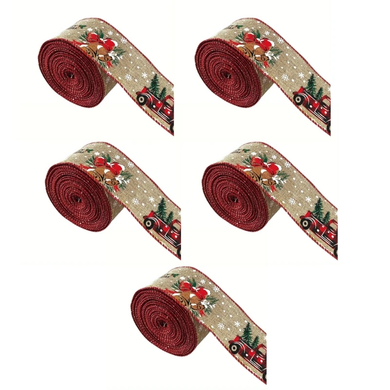 2024 New Unique Holiday Printed Ribbon Ornament Beautiful Festival Christmas Patterned Ribbon for Crafting and Gift Packaging