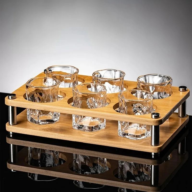 

Creative 60ml Shot Glasses Cups Irregular Shaped Baijiu Glass Cup Spirit Glasses Cup Misty Glass Small Wine Cups Set