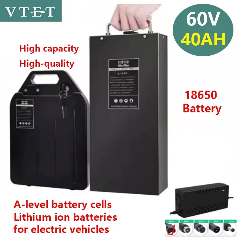 

Высокомощный литий-ионный аккумулятор Harley, 60 в, 40 Ач, водонепроницаемая батарея 18650 для двух колес, складной город, подходит для высококачественного аккумулятора «сделай сам»