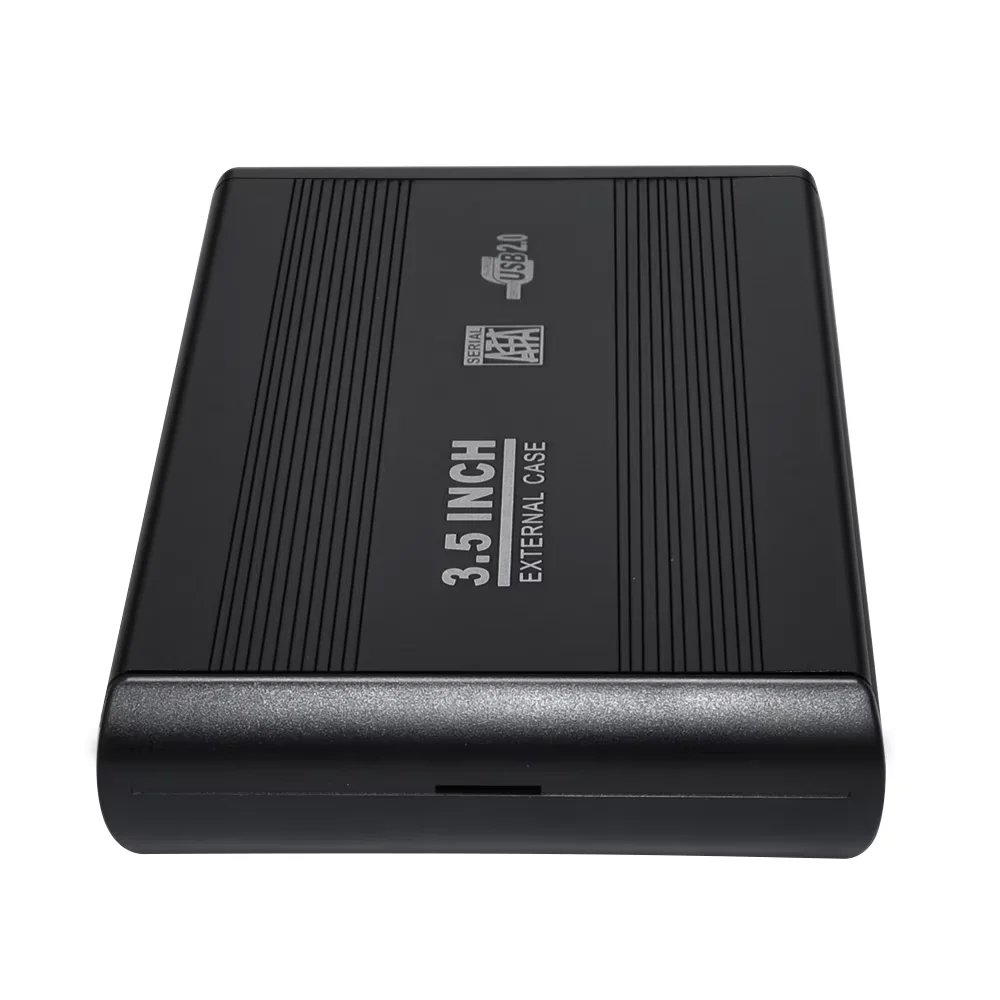 NEW 3.5 Hard Drive Case for 3.5-inch SATA SSD HDD USB 2.0 Hard Drive Protective Cover Black  External Hard Drive Enclosure