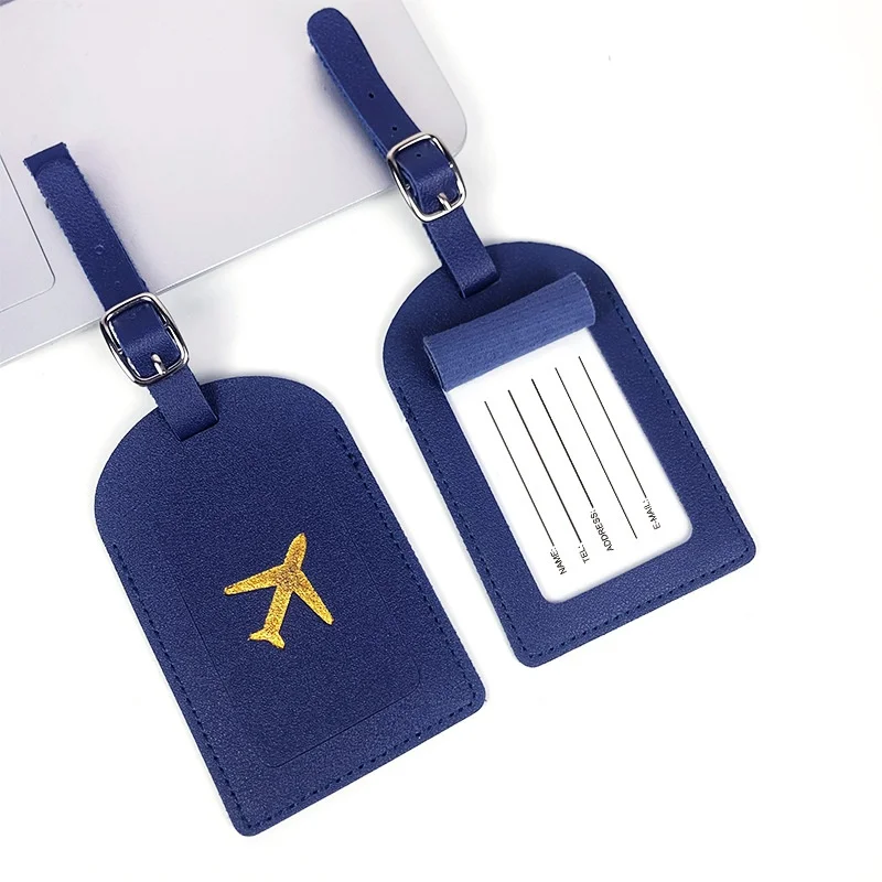 PU Leather Fashion Candy Dopamine Color Scheme Stamping Airplane with Signature Paper Aircraft Luggage Tag Baggage Tags