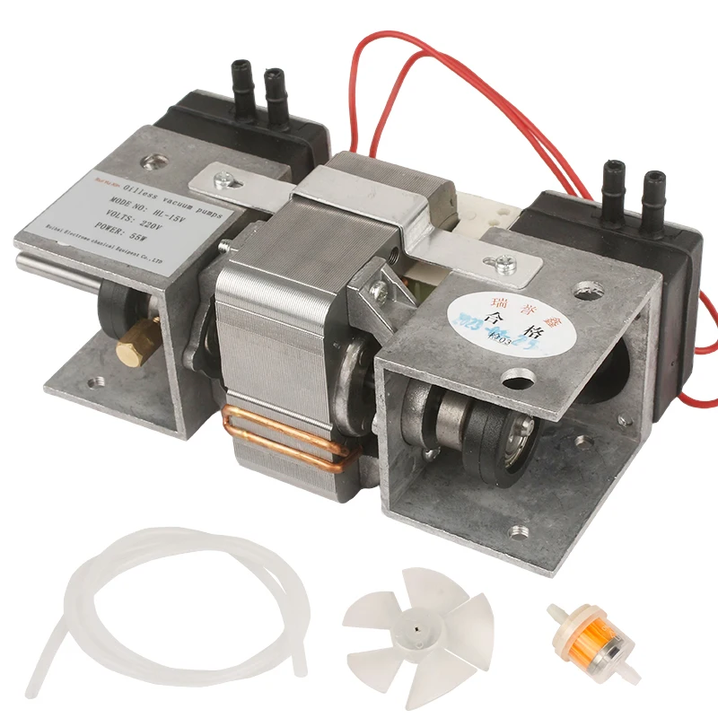 110V/220V Oil-free Vacuum Pump Beauty Equipment Pump Small High Negative Pressure Suction Pump Double Head Diaphragm Pump
