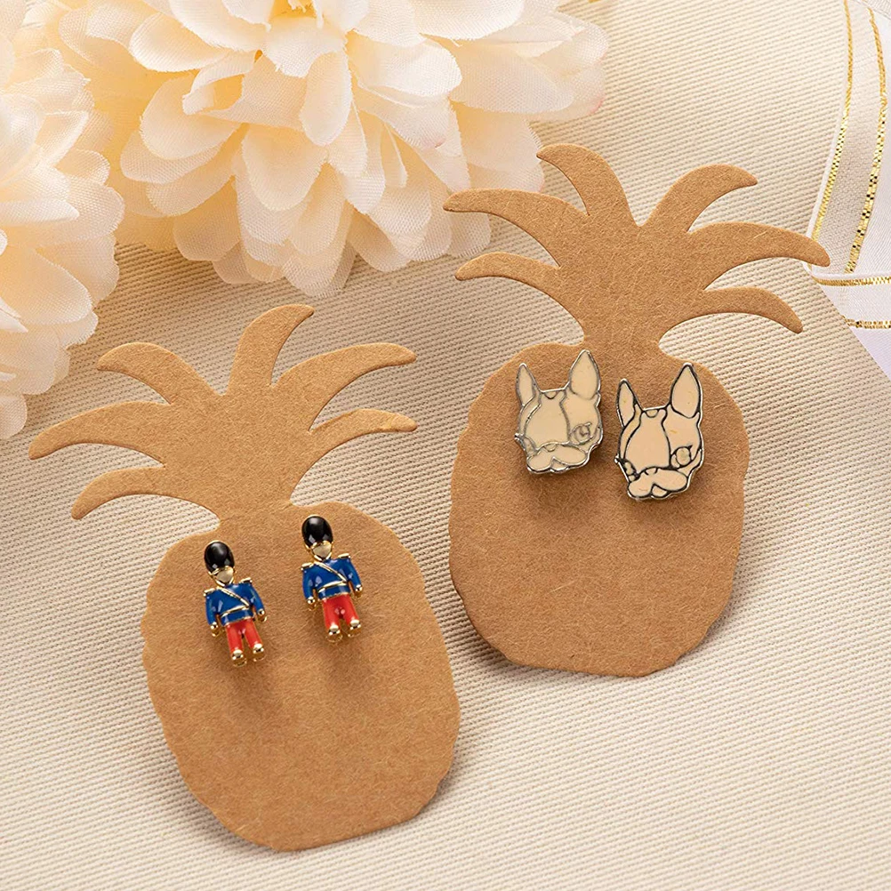 

100pcs Kraft Paper Earring Tags for Jewelry Display Cards Studs Price Tags Accessories Organizing Home Craft Fairs