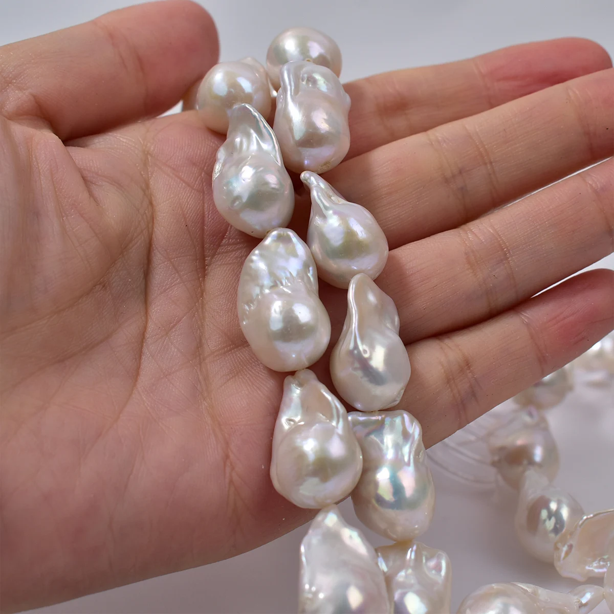 

Natural Freshwater Pearl Beads Baroque Big Fish Tailed Loose Charm for DIY Jewelry Making - Women Men Necklace Accessories