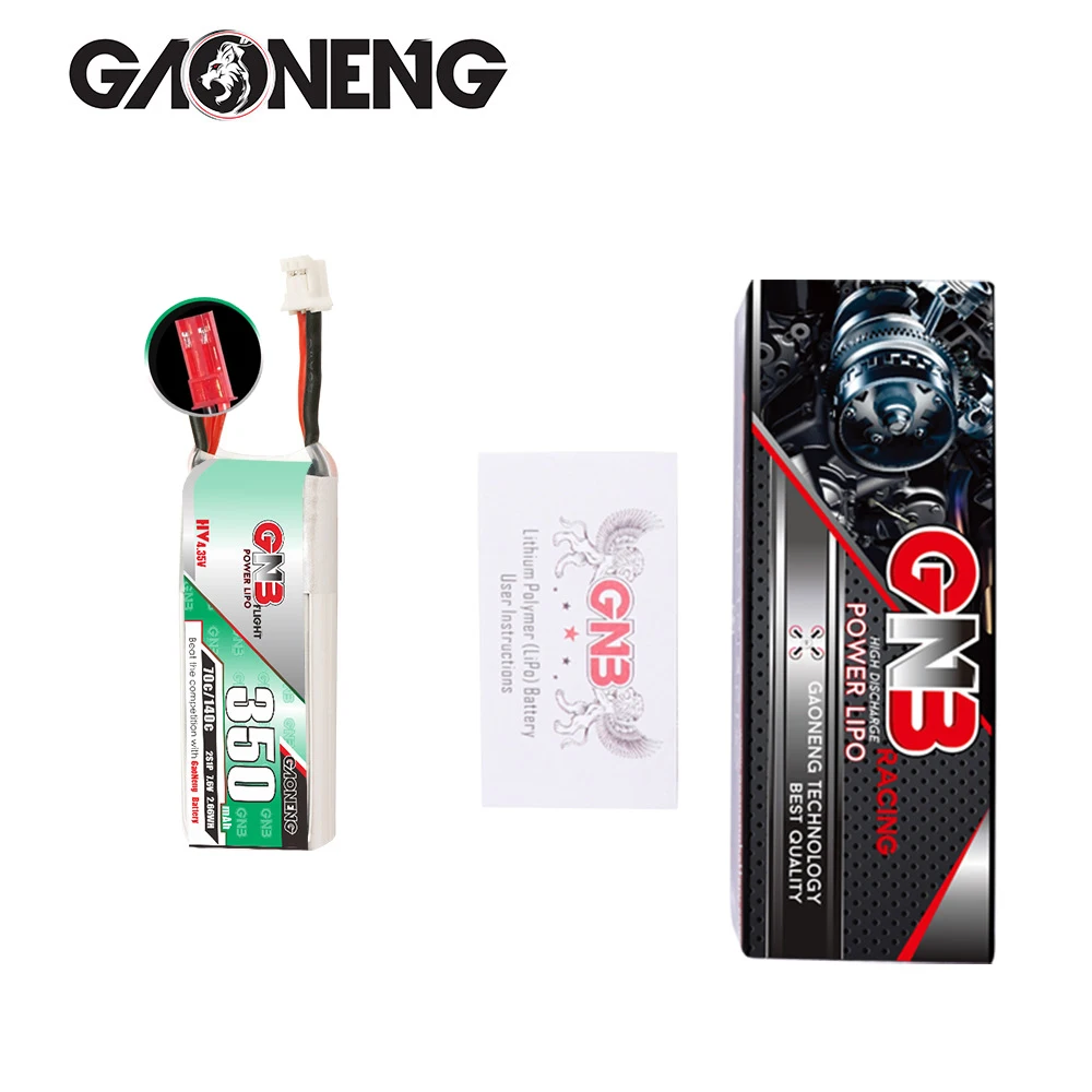 GAONENG GNB 2S 7,6 V 300mAh 60C/120C batería Lipo para juguetes de Control remoto modelo UAV Dron FPV batería de 7,6 V con enchufe JST