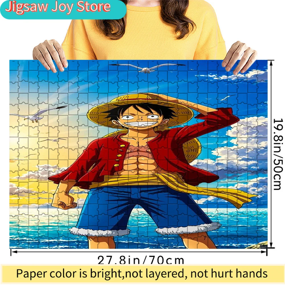 

Премиум-пазл из бумаги: Монки Д. Луффи и Нами на корабле Тысяча Солнц на сцене приключения в океане. Аниме-арт высокого качества.