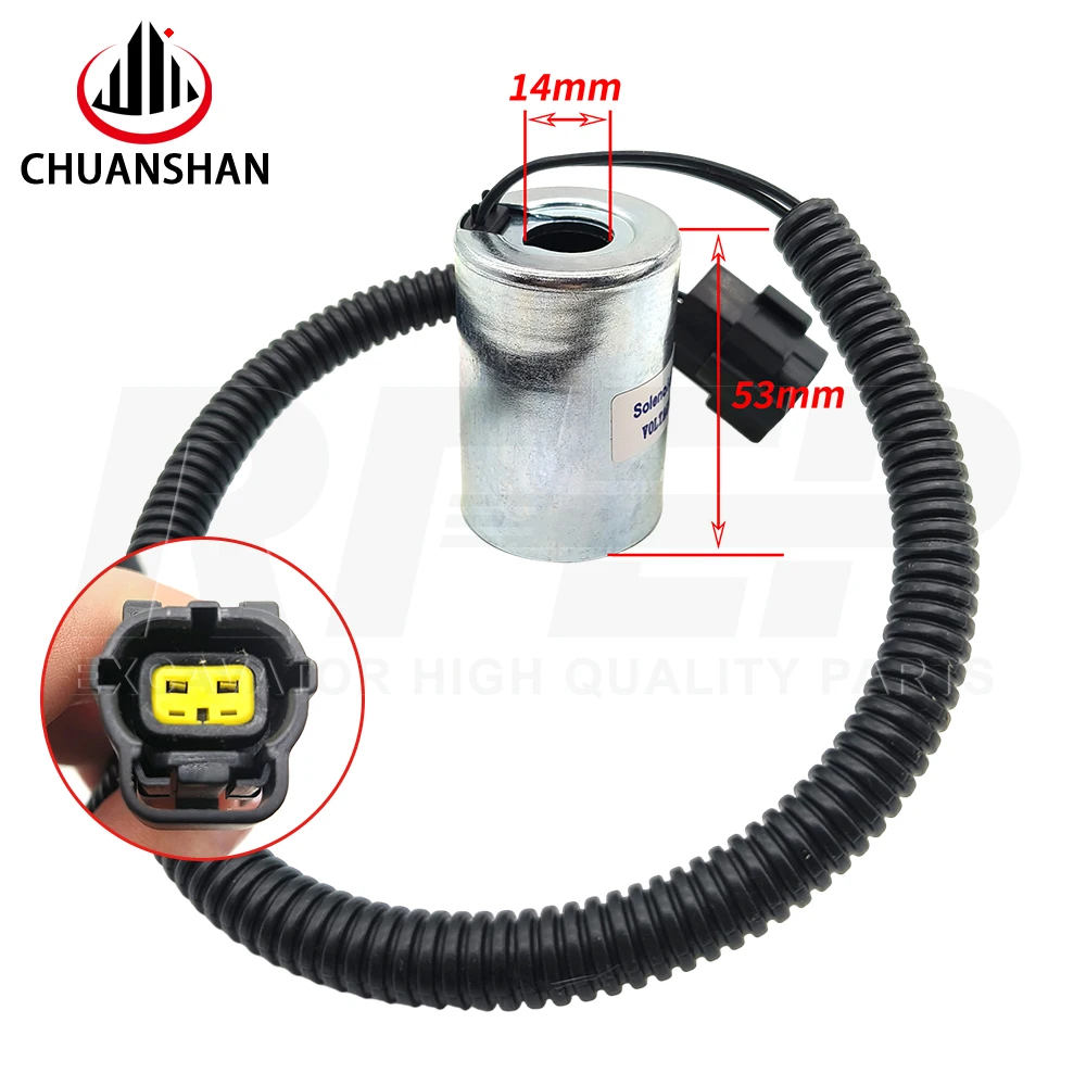 

YNF02597 Excavator Parts For 55,60-7,80 Lingong 60 Travel Speed/slow Mode Pilot Solenoid Valve Coils 14mmx53mm