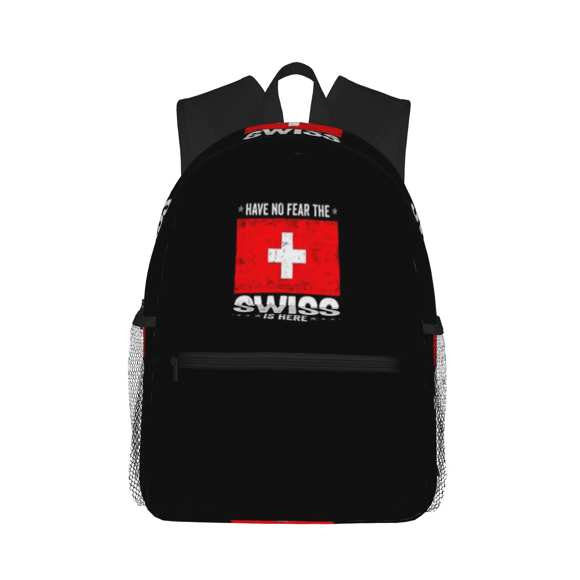 Have No Fear The Swiss Is Here Switzerland Flag Design  Casual Backpack for Students and Adults Backpack women