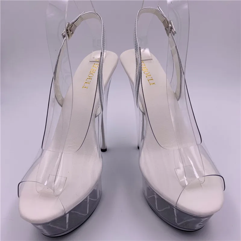 

Прозрачные босоножки на высоком каблуке 15 см, модные женские босоножки на шпильке 6 дюймов, экзотические сандалии для выступлений на сцене