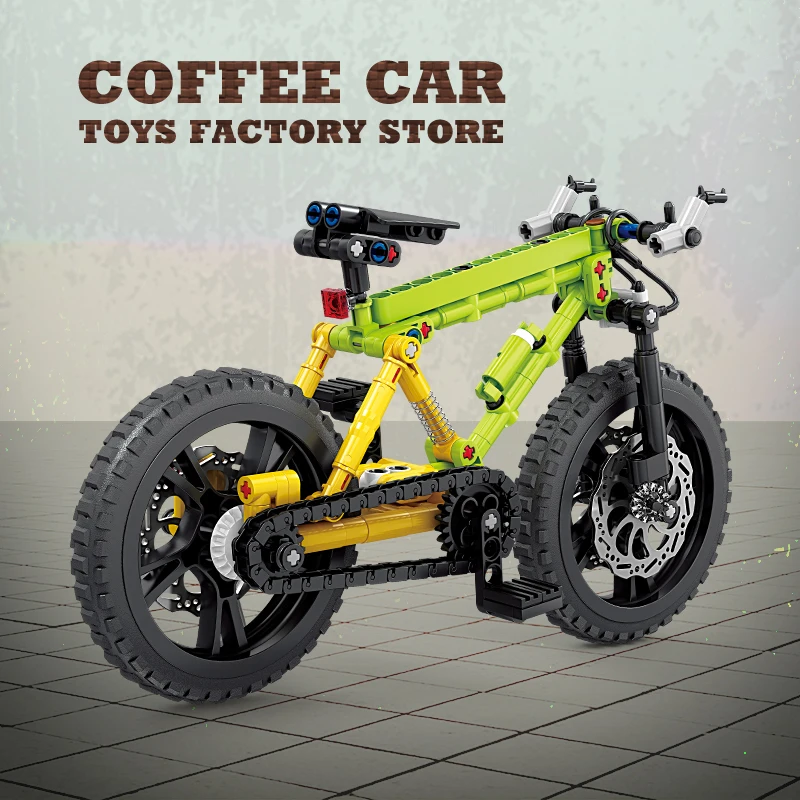 Technology Mountain Bike MOC Blocks Off Road Bicycle Building Bricks 3D Toys City Sports Cars Plastic Model Adult Boy Kids Gifts