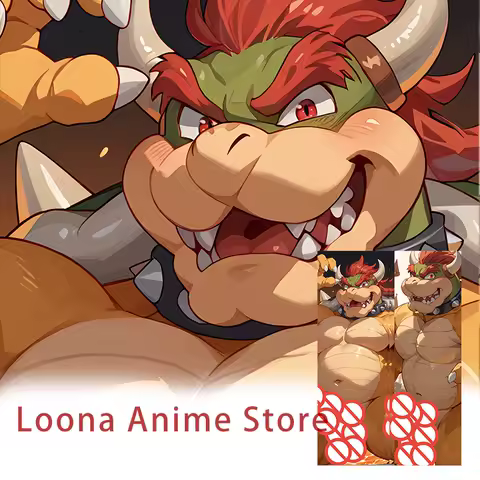 Dakimakura Cover Bowser Futa Anime Double-Sided Print Furry Pillowcase Gift Life-Size 2way Body Pillow