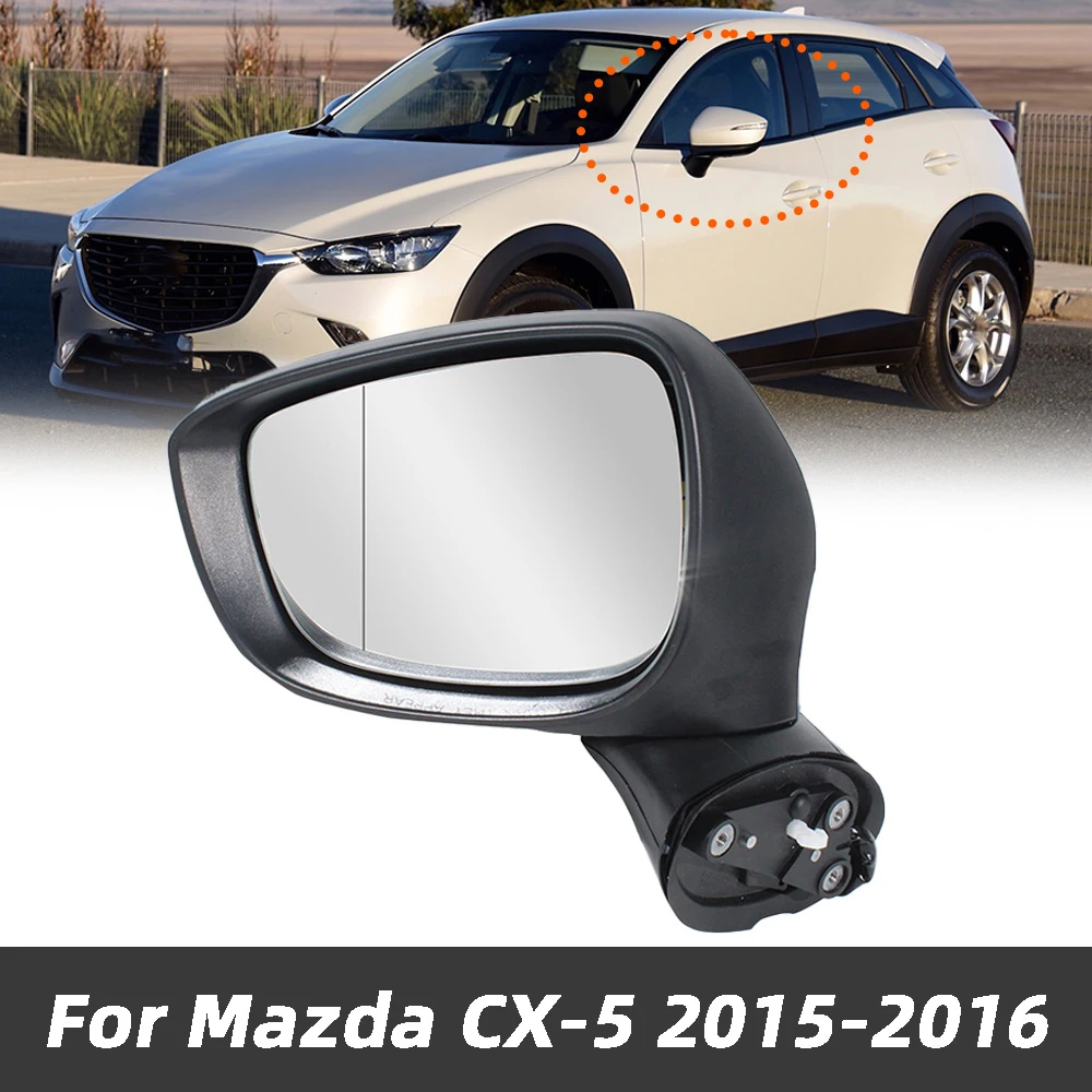 1Pc Left Side For Mazda CX-5 2015 2016 Car-styling 6-Pin Rearview Mirror Assembly With Heat White Paintable Turn Lamp MA1320208