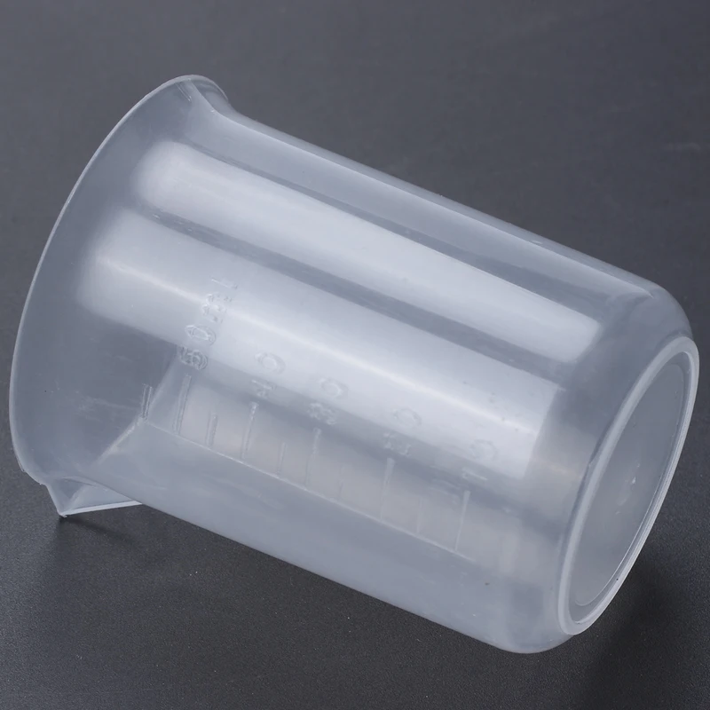 50mL Graduated Beaker Clear Plastic Measuring Cup for Lab 2 Pcs