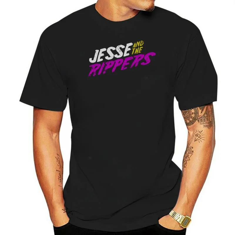 2024Men'S short sleeve Brand man tee-shirt JESSE AND THE RIPPERS T-SHIRT Full Katsopolis Band Music Barry April House Design