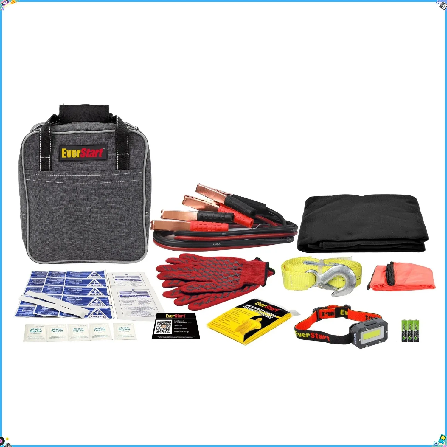 

Compact 12V Booster Cable Jump Starter Kit - Easy Car Battery Charger for Emergency Roadside Use