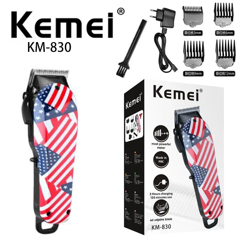 

Kemei Professional Rechargeable Electric Hair Clipper 110-240V for Beard Powerful Razor Dual-use Hair Removal Styling Tool