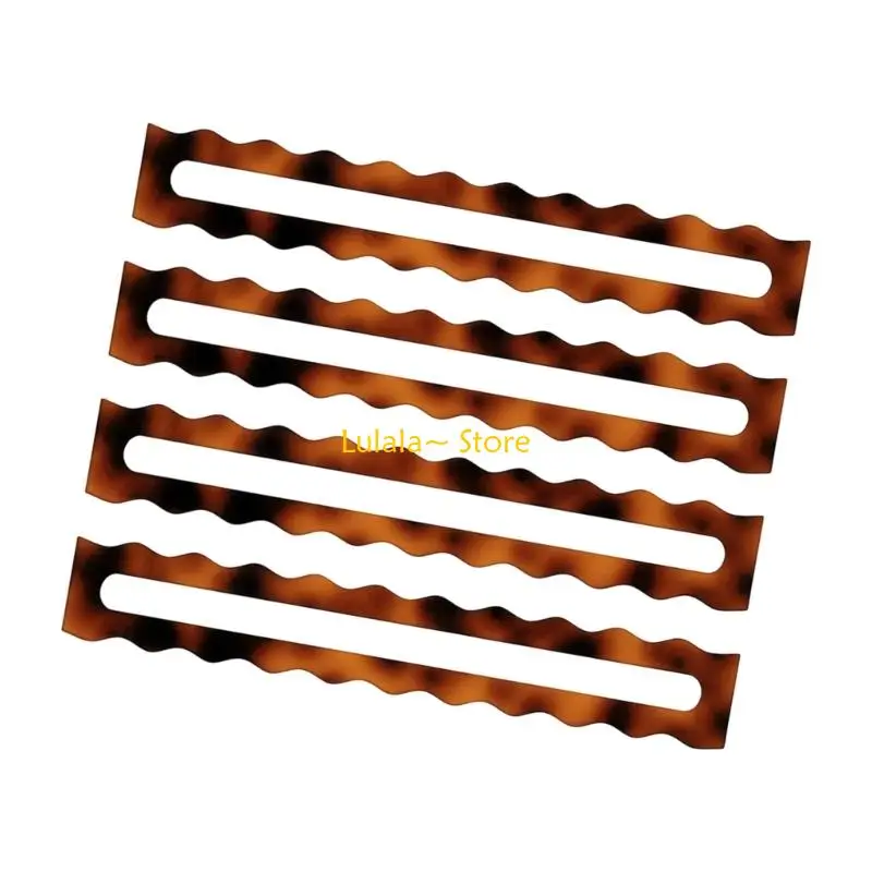 Y4QA 4Pieces Acrylic Mahjong Guide Line Tile Readers Tortoiseshell Pattern Card Ruler