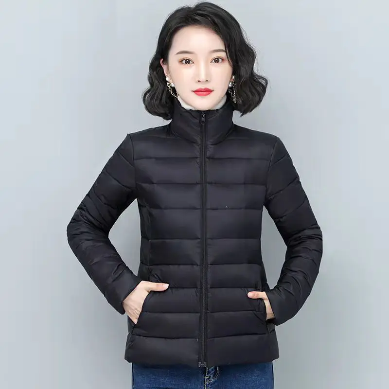 Full Zip Up Puffer Jacket Womens Winter Quilted Warm Down Coats Casual Windbreaker Padded Outwear Outdoor Cloth