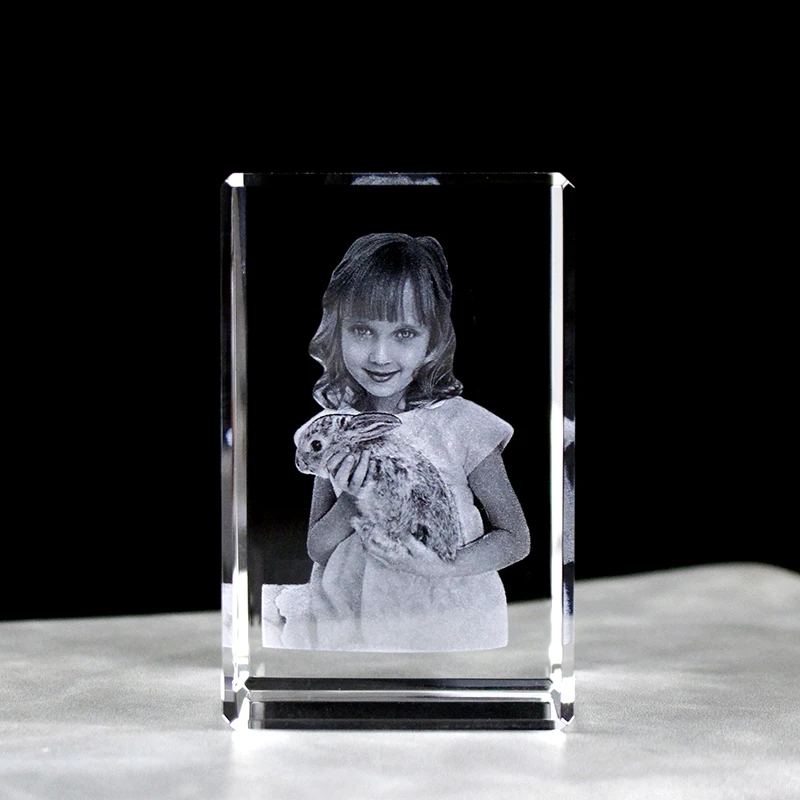 Customized Crystal Photo Frame 2D/3D Laser Engraving Best Gifts for Baby Father Mother Personalized Picture Valentine's Day Gift