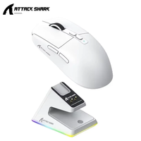 Attack Shark X6 Wireless Gaming Mouse Paw3395 with Charger Base Tri Mode TTC Gold Wheel Encoder E-Sports Mouse PC Accessories