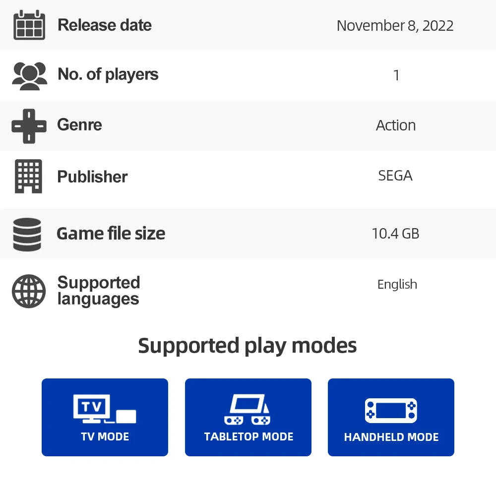 Sonic Frontiers - بطاقة الألعاب المادية Nintendo Switch RPG Genre for Switch OLED Lite
