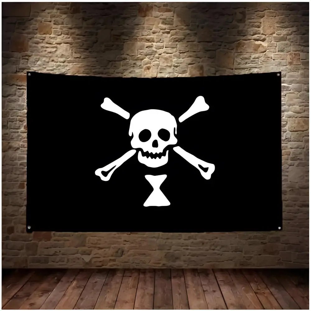 Emanuel Wynne jolly roger Flags Daily four ring borderless design indoor outdoor decor easy hang install