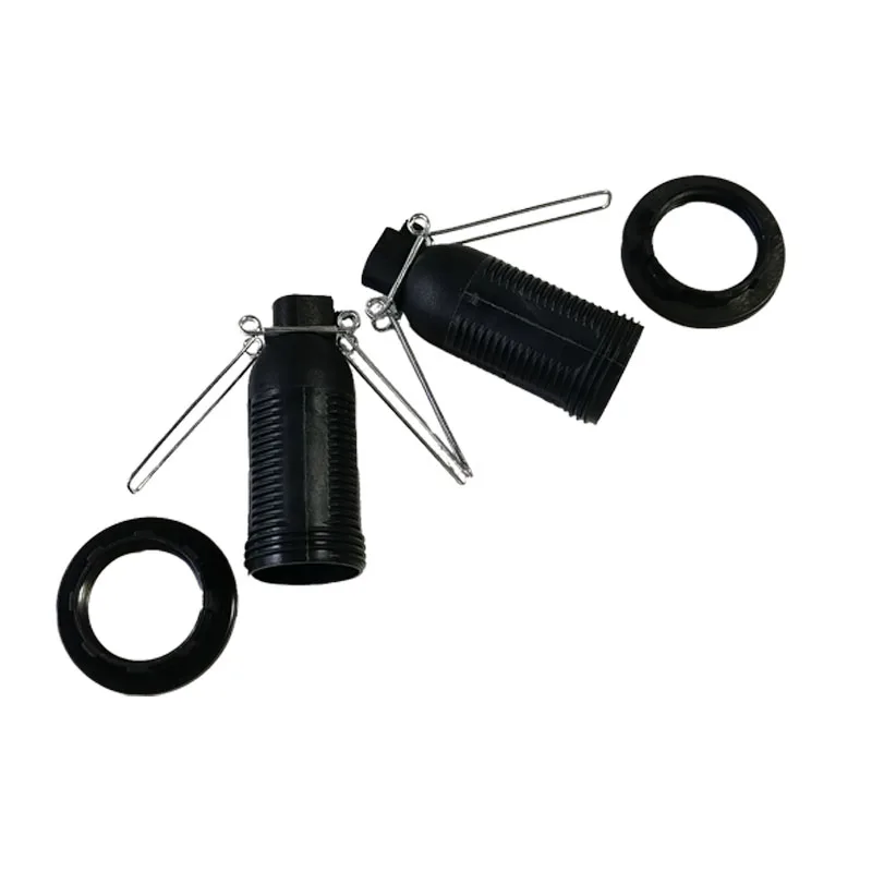 1PCS E14 Full Tooth Half Tooth Lamp Holder with Lockwire Buckle Spring Clip for Salt Lamp Crystal Lamp Holder White Black