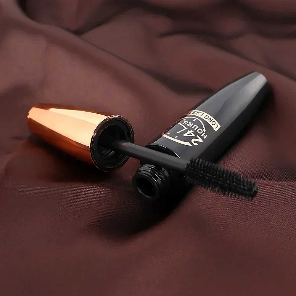 Máscara de pestañas resistente al agua 5D, extensión de pestañas de fibra de seda negra, alarga y volumiza el maquillaje femenino, cosmético para un uso duradero