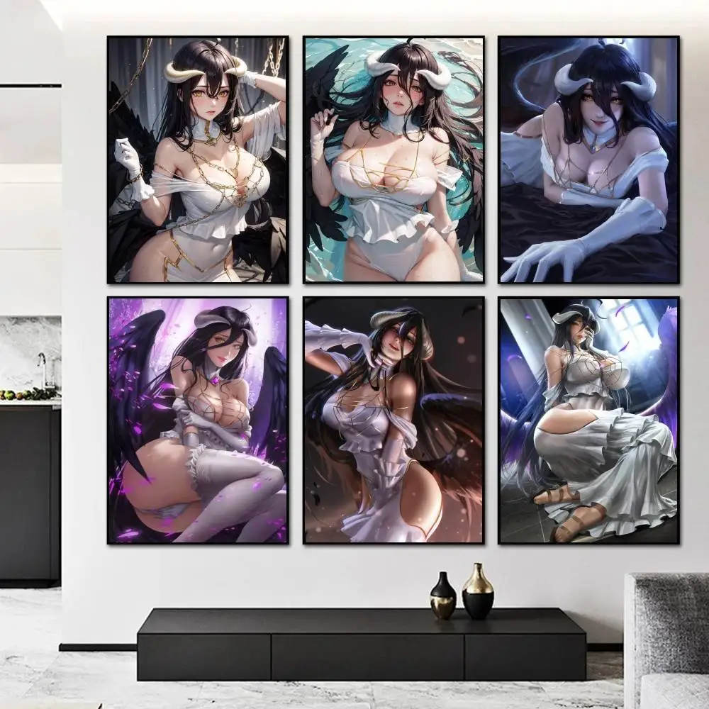 Anime O-OVERLORD girl Albedo Succubus Poster And Prints Wall Art Pictures For Modern Bedroom Game Room Home Decor