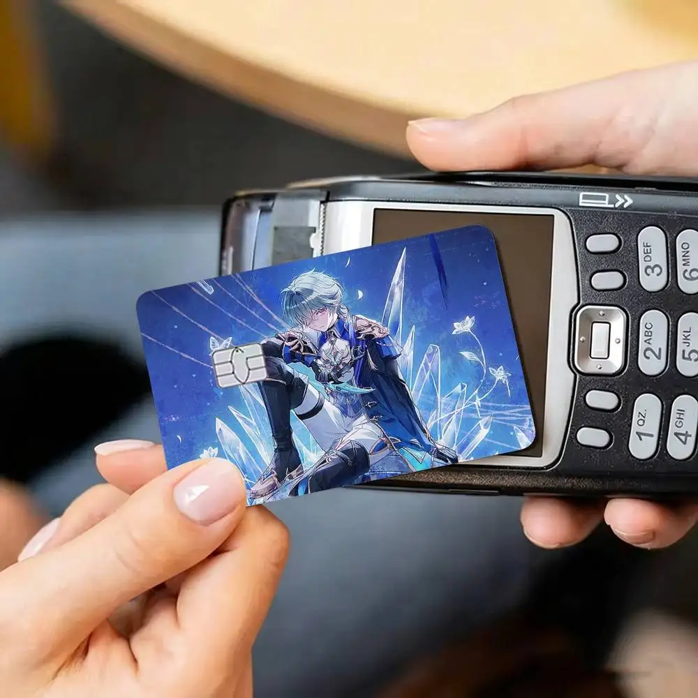 Cryo L-Lohen G-enshin Impact Credit Card HD Stickers Small Chip Waterproof Sticker Game Card Decal