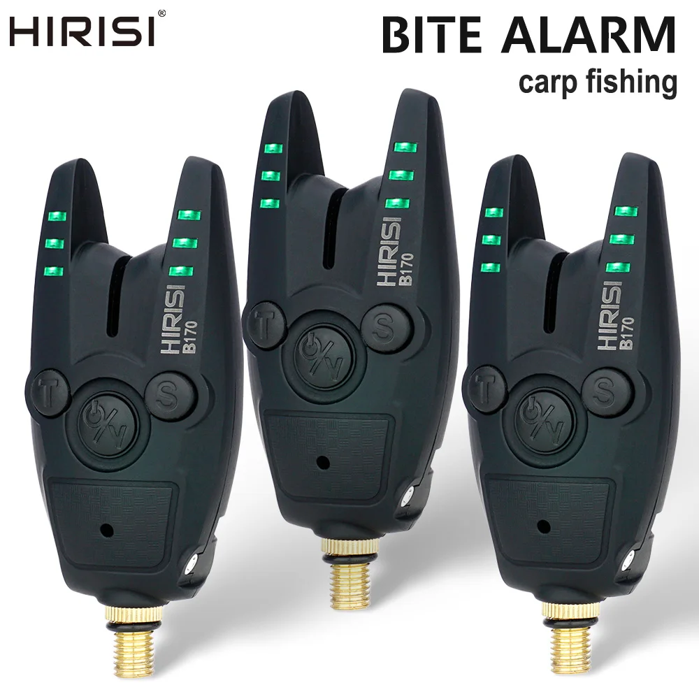 Alarme de pêche à la carpe Hirisi B170 de haute qualité avec volume, tonalité et indicateur de sensibilité réglables, accessoire de pêche essentiel