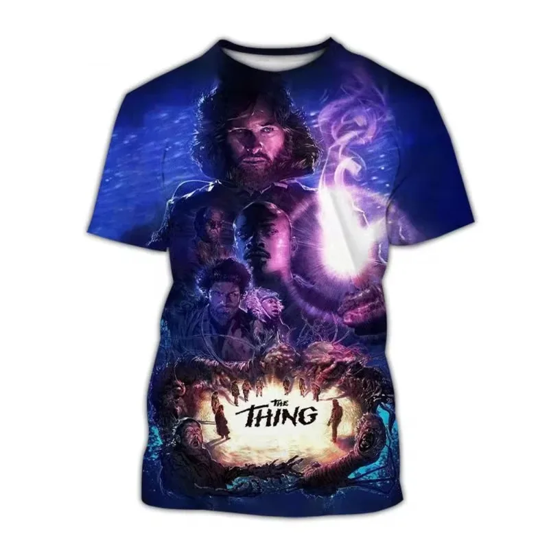 공포 영화 The Thing 3D 프린트 남성 티셔츠 패션 캐주얼 하라주쿠 반소매 오버 사이즈 o 넥 티셔츠 유니섹스 의류