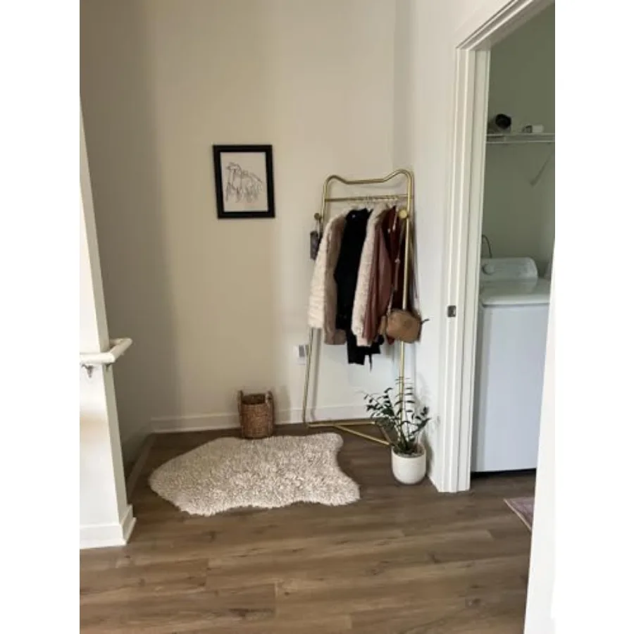 

Metal Modern Clothing Hall with Hooks for Clothes Hat Scarf Freestanding Clothes Rack for Hallway Entryway Bedroom Living Room