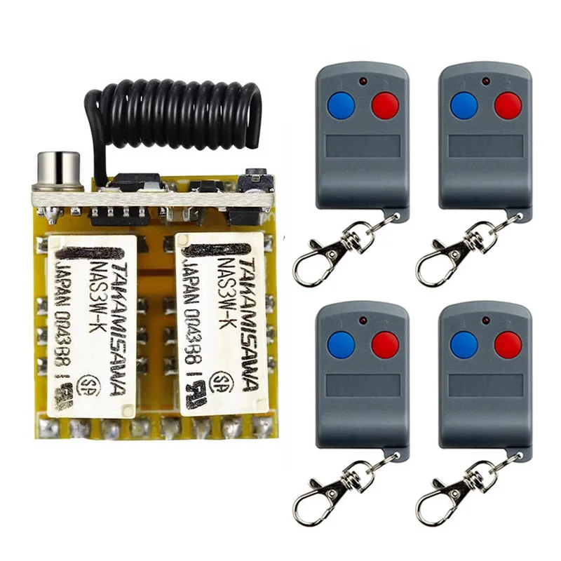 Micro Relay Remote Switch 4.2V 4.5V 5V 6V 7.4V 8V 9V 12V 2CH 2A NO COM NC Contact Switching Wireless Switch Momentary Latche