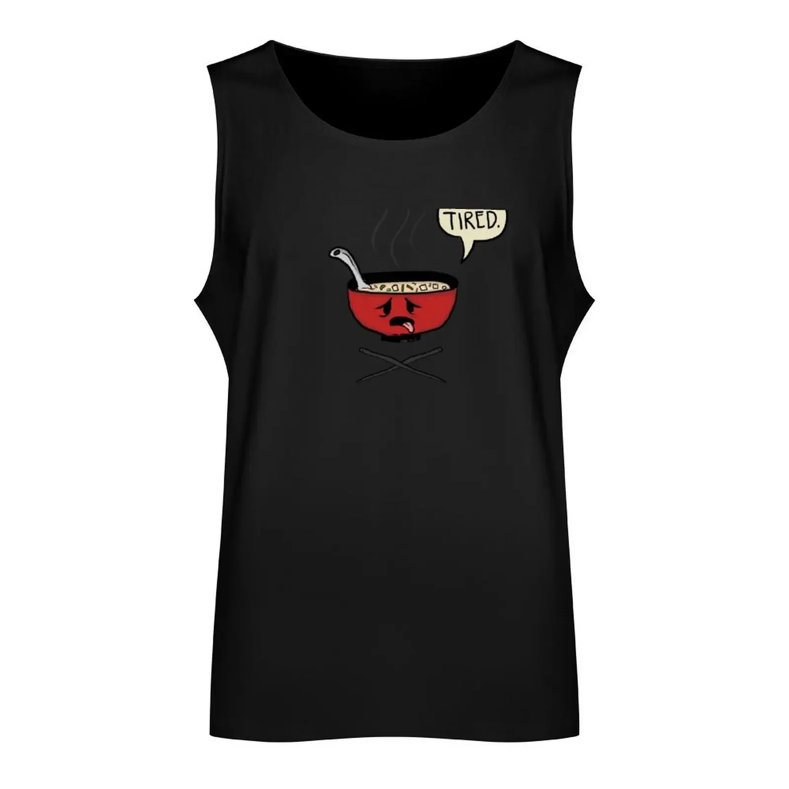 Miso Tired - An Exhausted Soup Tank Top Men's sports t-shirt summer clothes men 2024 fitness Sleeveless T-shirt