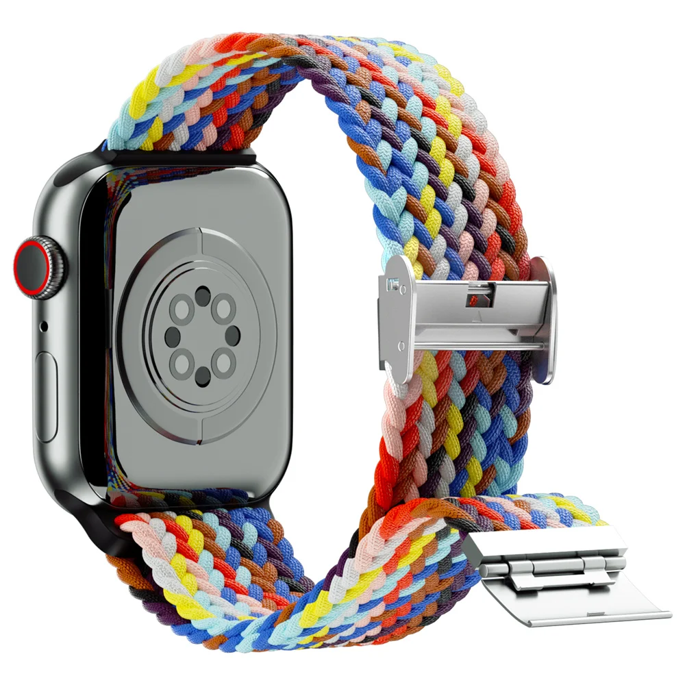 Braided Solo Loop For Apple watch band 49/45/44/40/41/42/38mm Elastic Nylon belt bracelet iWatch series 3 5 se 6 7 8 ultra strap