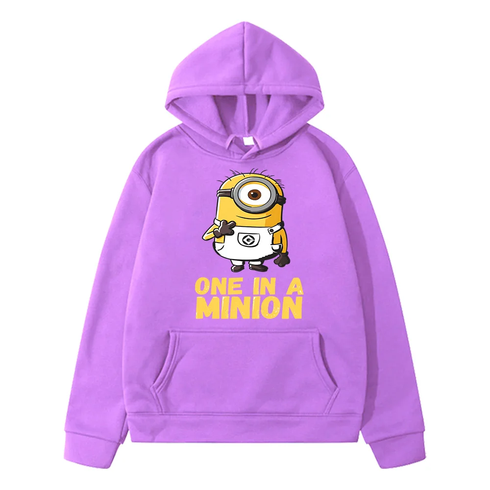 Cartoon One in A Minions Kids Hoodies Printing Hoodies Kawaii Girls/Boys Winter Hooded Pullovers Sudaderas Tops Cute Sweatshirts