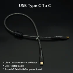 USB Type C to C Cable For HiFi DSD Audio Data Thick Conductor Detailed&Gorgeous Sound DAC USB Charging