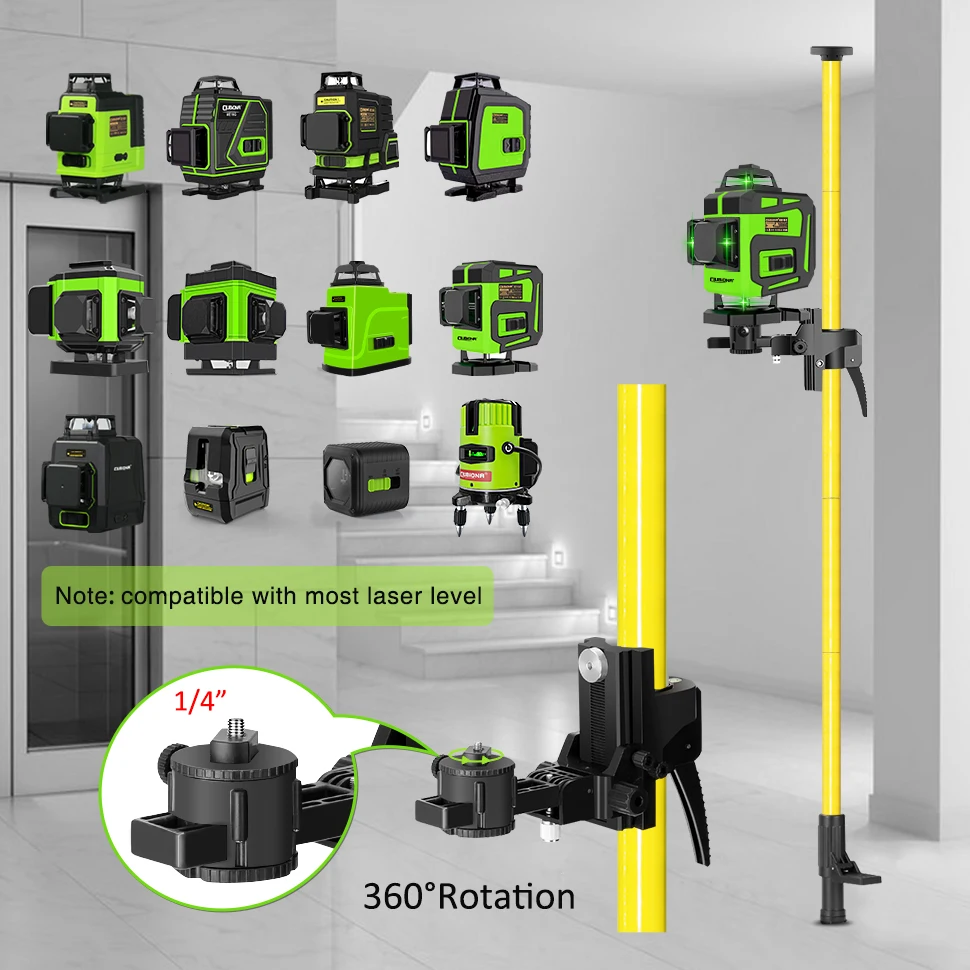 Special Offer for Clubiona 4M Laser Tripod Telescoping Pole Ceiling and Floor Support Stand for Laser Level